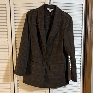 Old Navy Brown Plaid Blazer